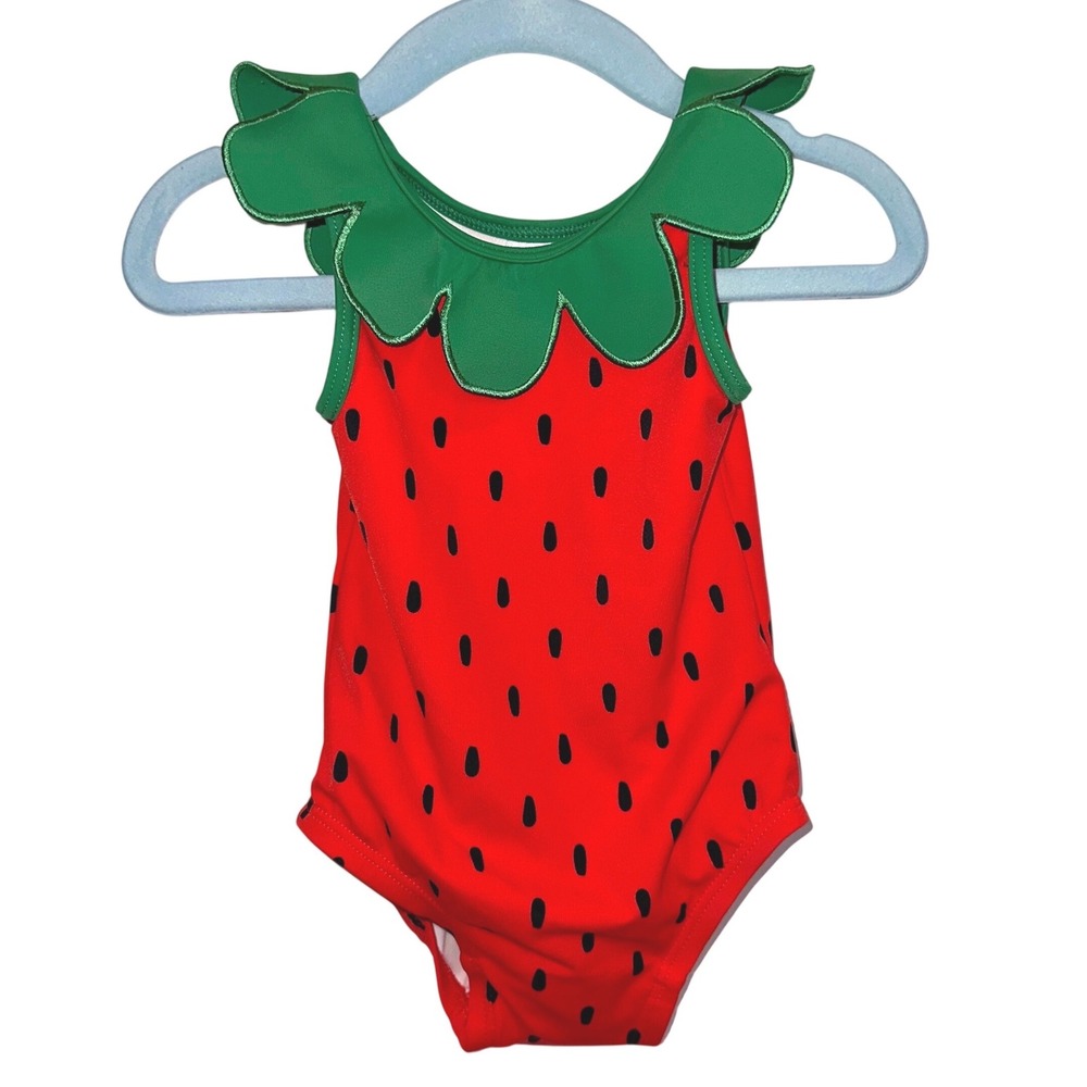 Hanna Andersson Baby One-Piece Fruit Swimsuit Strawberry 6-12m